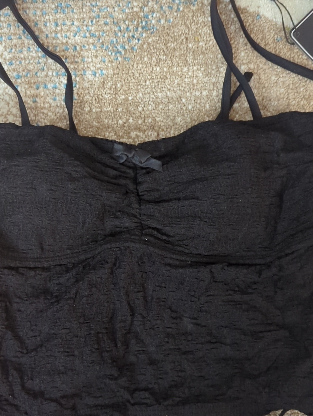Zaful Black Crop Tankini Top and Tie-Side Bikini Bottoms Size M - Picture 2 of 5